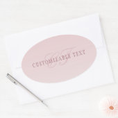 Elegante Schrift und Monogramm | Rose Ombre Ovaler Aufkleber (Umschlag)
