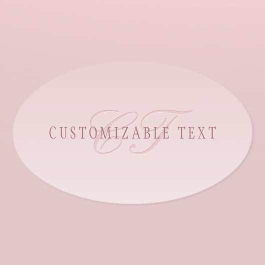 Elegante Schrift und Monogramm | Rose Ombre Ovaler Aufkleber