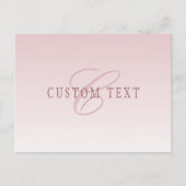 Elegante Schrift und Monogramm | Rose Ombre Postkarte (Vorderseite)