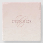 Elegante Schrift und Monogramm | Rose Ombre Steinuntersetzer (Vorderseite)