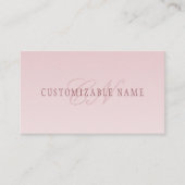 Elegante Schrift und Monogramm | Rose Ombre Visitenkarte (Vorderseite)