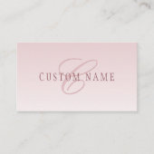 Elegante Schrift und Monogramm | Rose Ombre Visitenkarte (Vorderseite)