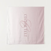 Elegante Schrift und Monogramm | Rose Ombre Wandteppich (Vorderseite (Horizontal))