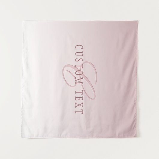 Elegante Schrift und Monogramm | Rose Ombre Wandteppich (Vorderseite (Horizontal))