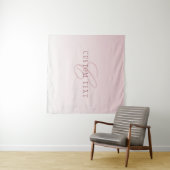 Elegante Schrift und Monogramm | Rose Ombre Wandteppich (Beispiel (Horizontal))