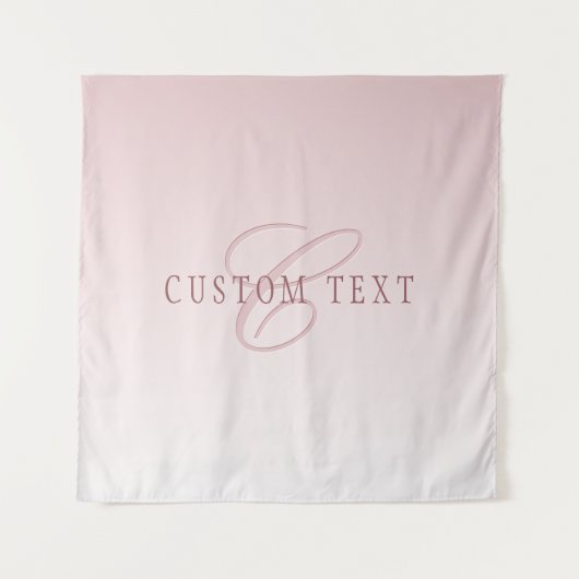 Elegante Schrift und Monogramm | Rose Ombre Wandteppich (Vorderseite)