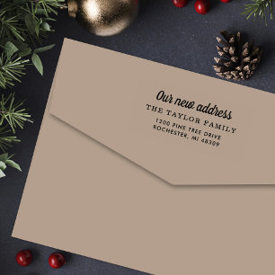 Elegante Schrift Unser Neue Rücksendeadresse Permastempel
