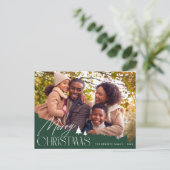 Elegante Schrift, Weihnachten des Fotos Postkarte (Stehend Vorderseite)