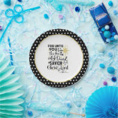 Elegante Schrift Weihnachten Geburt Christi Pappteller (Party)