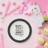 Elegante Schrift Weihnachten Geburt Christi Pappteller (Party)