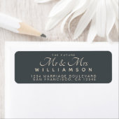 Elegante Schrift Zukunft Mr Mrs Hochzeitsadresse (Insitu)