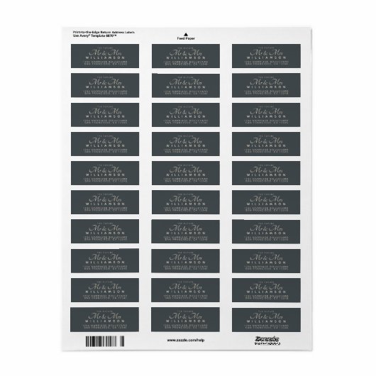 Elegante Schrift Zukunft Mr Mrs Hochzeitsadresse (Vorne)