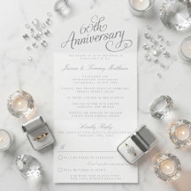 Elegante Schrift zum 60. diamantenen Hochzeitstag