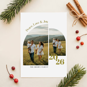 Elegante Schriftfamilie Multi-Foto-Weihnachten Feiertagspostkarte