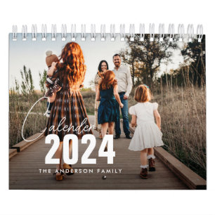 elegante Schriftfamilienfoto 2024 Kalender