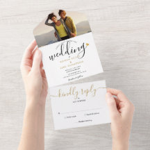Elegante Schriftmonogramm Gold Herz Foto Hochzeit 