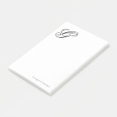 Elegante Schriftmonogramm Personalisiert Post-it Klebezettel (angewinkelt)