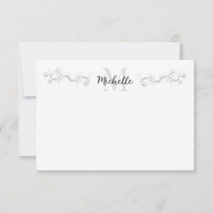 Elegante Schriftrolle Personalisiert Mitteilungskarte