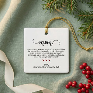 Elegante Schriftzug-Mutter-Definition Weihnachten Keramikornament