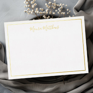 Elegante Schriftzug Name Silber Gold Folien Notizk Folieneinladung