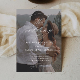 Elegante Schriftzug-Overlay-Foto-Hochzeit Save The Date