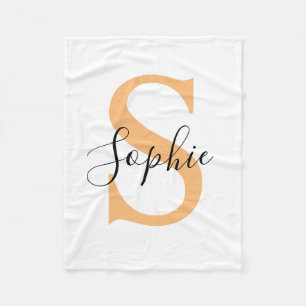 Elegante Schriftzug Personalisiertes Geschenk mit  Fleecedecke