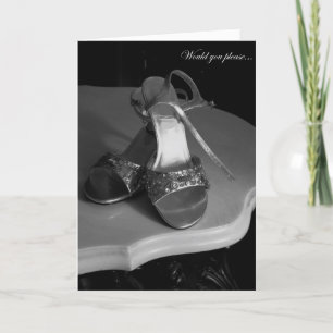 Elegante Schuhe Trauzeugin Grußkarte Einladung
