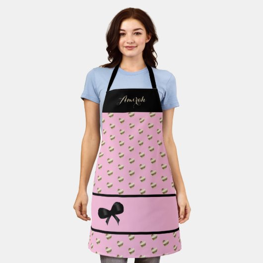 Elegante Schürze "It's All About Gold Hearts" (Getragen)