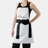 Elegante Schürze Weiß und Schwarz mit Sash (InSitu)