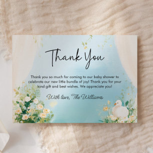 Elegante Schwan-Baby-Shower-Dankeskarten Dankeskarte