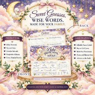 Elegante Schwan-Baby-Shower-Prognosen und -Ratschl Postkarte