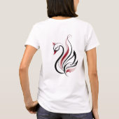 Elegante Schwan-Linienkunst T-Shirt (Rückseite)