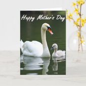 Elegante Schwan-Muttertagskarte Karte (Gelbe Blume)
