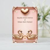 Elegante Schwan Save The Date Hochzeitsankündigung (Stehend Vorderseite)