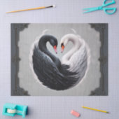 Elegante Schwäne, die gemeinsam ein Herz versprech Seidenpapier (Basteln)