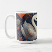 Elegante Schwäne durch Verzierte Blumenmuster Kaffeetasse (Links)