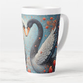 Elegante Schwäne durch Verzierte Blumenmuster Milchtasse (Rechte Ecke)