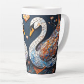 Elegante Schwäne durch Verzierte Blumenmuster Milchtasse (Rechte Ecke)