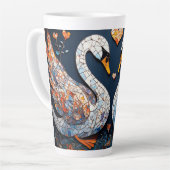 Elegante Schwäne durch Verzierte Blumenmuster Milchtasse (Linke Ecke)