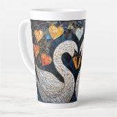 Elegante Schwäne durch Verzierte Blumenmuster Milchtasse (Linke Ecke)