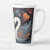 Elegante Schwäne durch Verzierte Blumenmuster Milchtasse (Rechts)