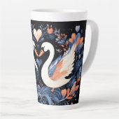 Elegante Schwäne durch Verzierte Blumenmuster Milchtasse (Rechte Ecke)