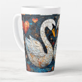 Elegante Schwäne durch Verzierte Blumenmuster Milchtasse (Linke Ecke)