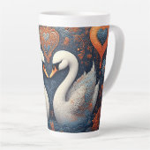 Elegante Schwäne durch Verzierte Blumenmuster Milchtasse (Rechte Ecke)
