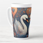 Elegante Schwäne durch Verzierte Blumenmuster Milchtasse (Linke Ecke)