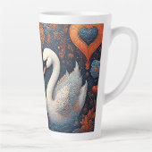 Elegante Schwäne durch Verzierte Blumenmuster Milchtasse (Rechts)