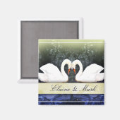 Elegante Schwäne in Liebe Magnet (Vorderseite/Rückseite)