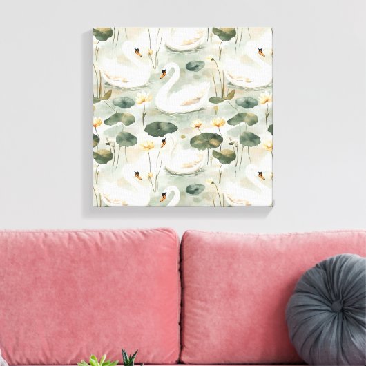 Elegante Schwäne Leinwanddruck (Insitu (Wohnzimmer))