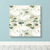 Elegante Schwäne Leinwanddruck (Insitu (Holzboden))