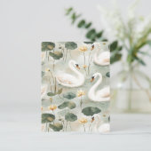 Elegante Schwäne Postkarte (Stehend Vorderseite)